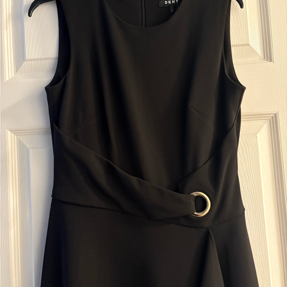DKNY Black Mini Dress with Belt Detail